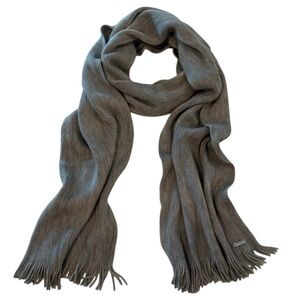 NEW Calvin Klein Knitted Gray Soft Fringe Scarf